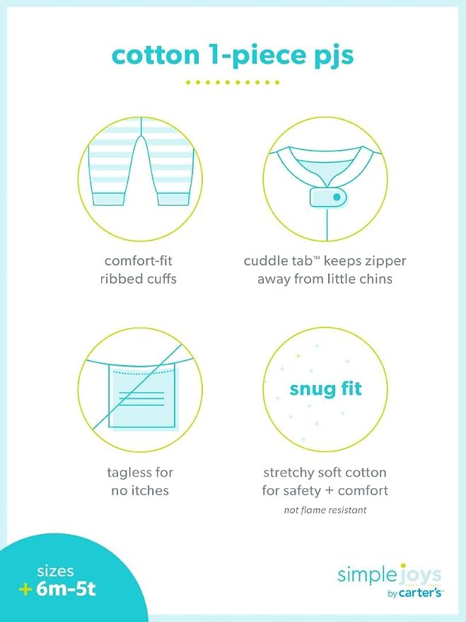 Simple Joys by Carter's Babys' 3 pack Snug Fit Footless Cotton Pajamas - Image 6