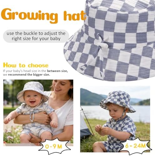 Baby Sun Hat Infant Toddler Summer Cotton Yarn Beach Bucket Hat - Image 5