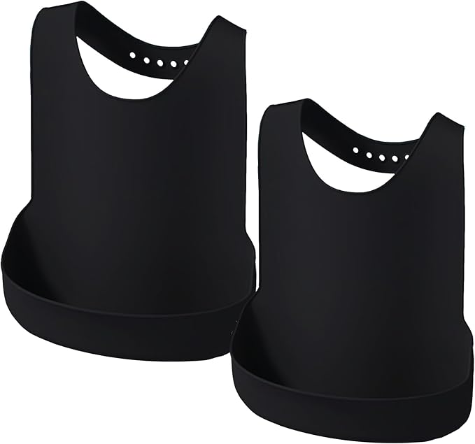 Silicone Adult Bib, Adjustable and Washable Bib by Tiwerlfe