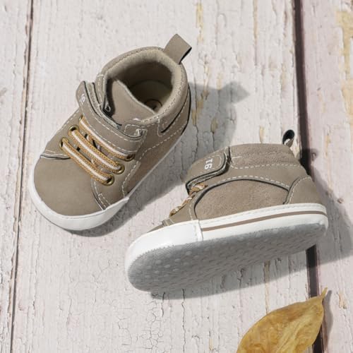 Meckior Toddler Baby Boys Girls High Tops Ankle Sneakers Soft Anti-Slip Sole PU - Image 6