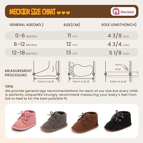 Meckior Baby Booties Newborn Infant Unisex Baby Girls Boys Velvet Rubber - Image 6
