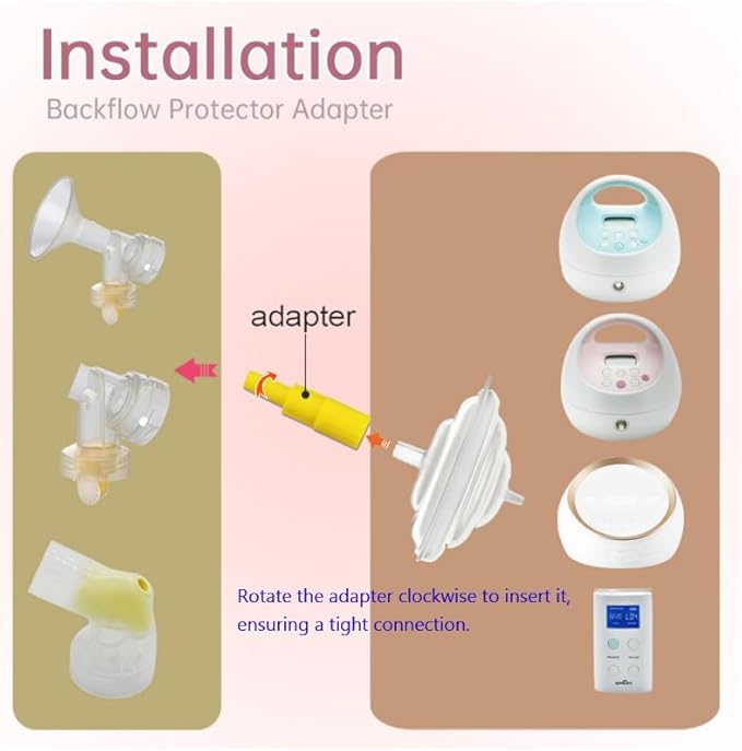 PumpMom-us Backflow Adapter for Spectra S1 S2 Pump to Use Medela Flanges and Bottles, Connects Between Medela Breastshield and Spectra Backflow Protector (Not for Flex Connectors)