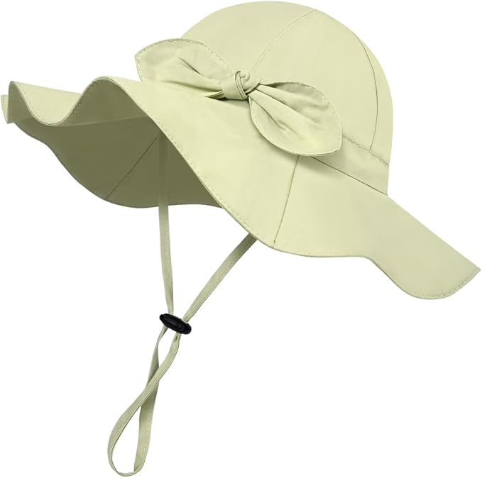 Baby Girl Sun Hat with UPF 50+ Outdoor Adjustable Beach Hat with Wide Brim by DANMY