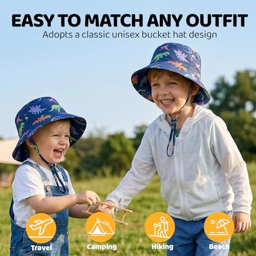 Toddler Bucket Hats UPF 50+ Baby Sun Hat Adjustable Kids Sun Protection Summer - Image 4