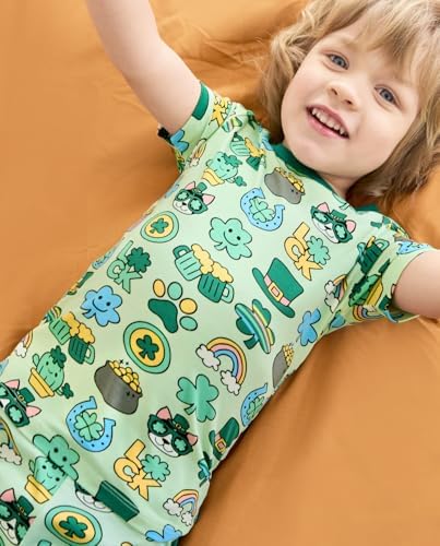 babee Reshinee Bamboo Viscose Toddler Boys Pajamas Set, Short Sleeve Kids - Image 4