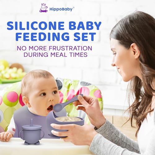 HippoBaby Baby Led Weaning Supplies | 10 Piece Silicone Feeding Set | Baby - Image 3