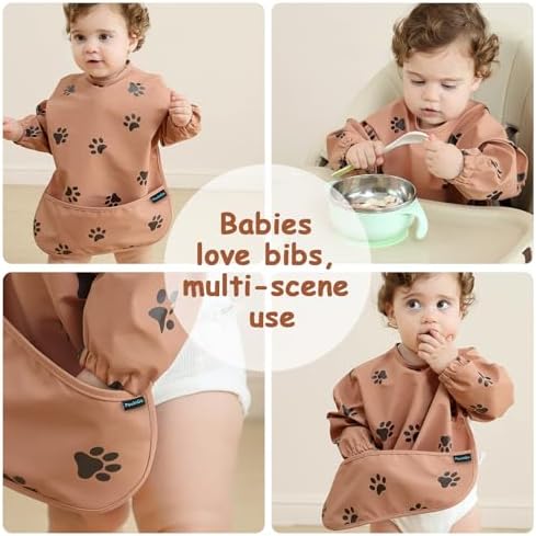 Weaning Bib with Long Sleeves & BLW, Soft and Skin-Friendly Material - Image 7