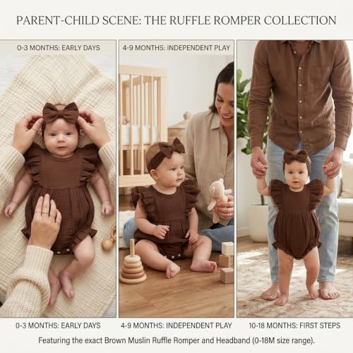 TITKKOP Ruffle Bubble Romper for Baby Girl | One-Piece Shorts Jumpsuit | Summer - Image 3