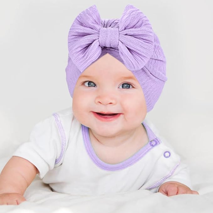 Cinaci 6 Pack Nursery Hospital Caps Bonnets Beanies Headwraps Turban Hats - Image 6