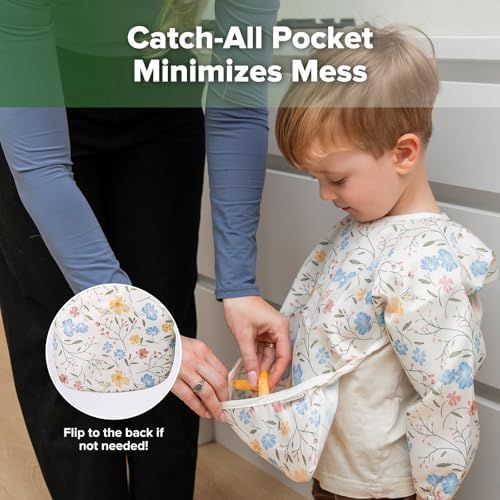 haakaa Long Sleeve Baby Bib, Waterproof & Adjustable Baby Smock Bib - Image 6