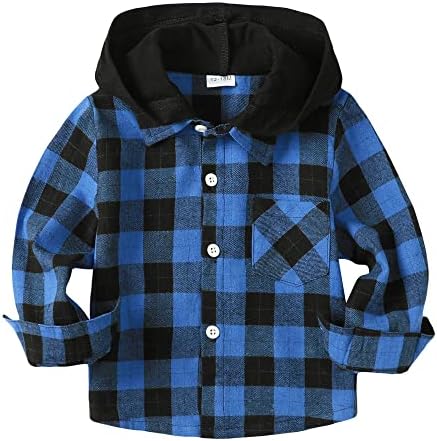 Toddler Baby Boy Long Sleeve Shirt Flannel Buffalo Plaid Shirts Button Down by KimiBear