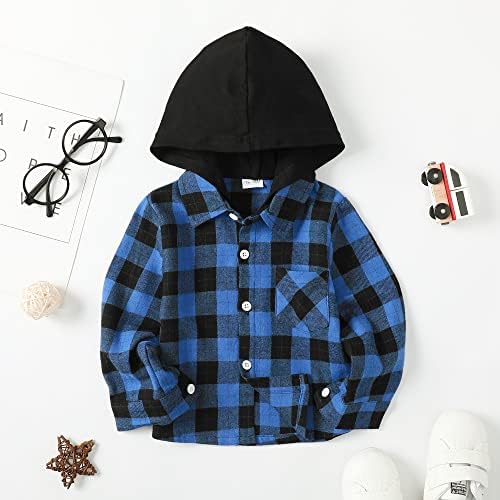Toddler Baby Boy Long Sleeve Shirt Flannel Buffalo Plaid Shirts Button Down - Image 2