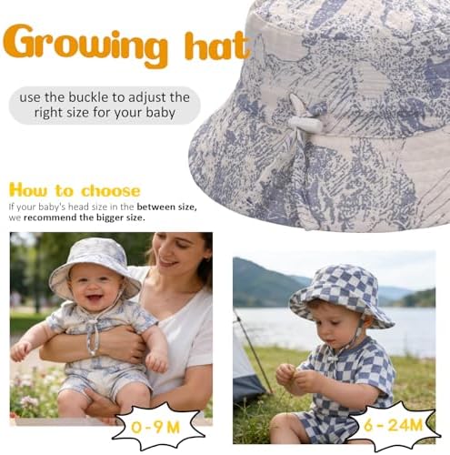 Baby Sun Hat Infant Toddler Summer Cotton Yarn Beach Bucket Hat - Image 5