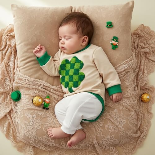 VISGOGO Newborn Infant Baby Boy Oversized Romper Sweater Bodysuits Coming Home - Image 3