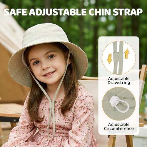Toddler Bucket Hats UPF 50+ Baby Sun Hat Adjustable Kids Sun Protection Summer - Image 5