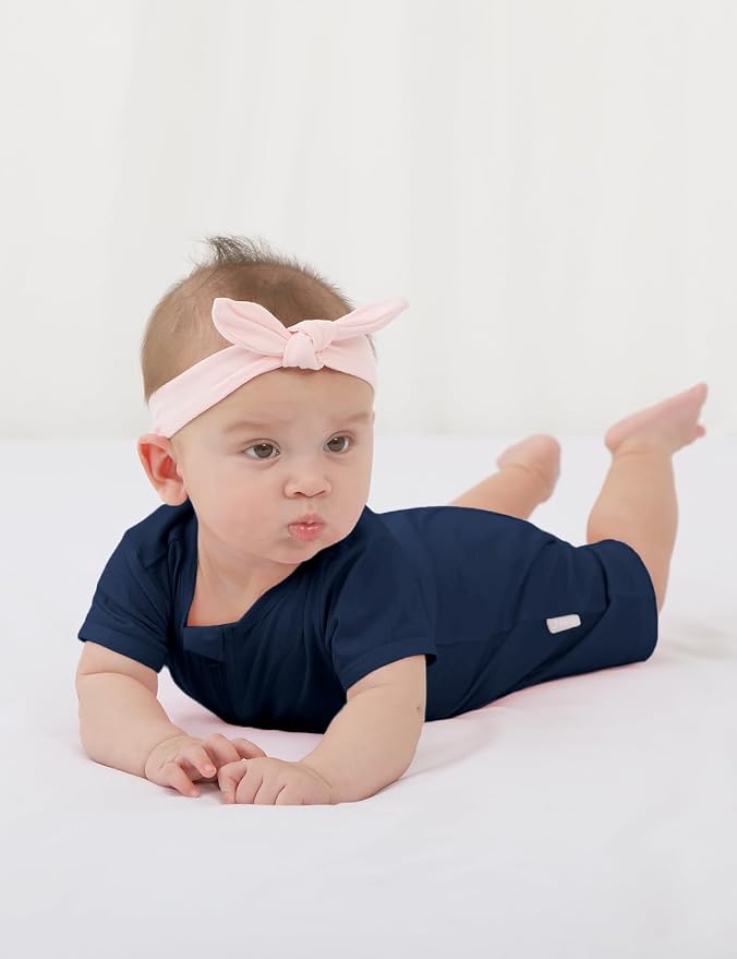 Jimonda Baby Rompers Cotton Boys Girls Short Sleeve Sleepers Pajamas Pjs | Two - Image 3