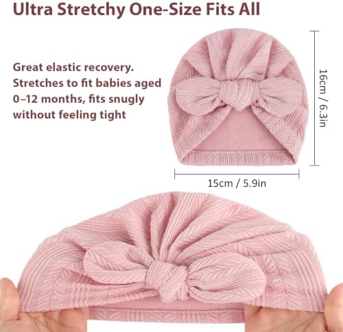 DRESHOW BQUBO Newborn Baby Bow Knot Turban Hat Hospital Hat Baby Infant Beanie - Image 6