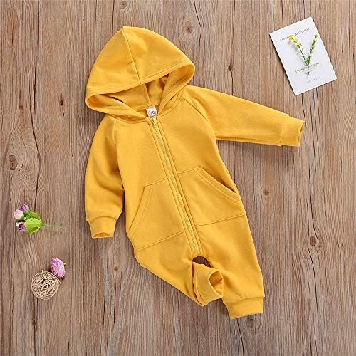 FYBITBO Infant Baby Boys Girls Clothing Zipper Hooded Jumpsuit Romper Long - Image 2