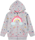 Baby Girl Zip-up Jacket Rainbow Unicorn Cotton Hoodie Sweatshirt Toddler Fall by Popshion