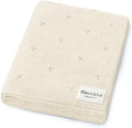 100% Luxury Organic Cotton Pointelle Knit Baby Blanket – Refined Lightweight by BleuLaLa