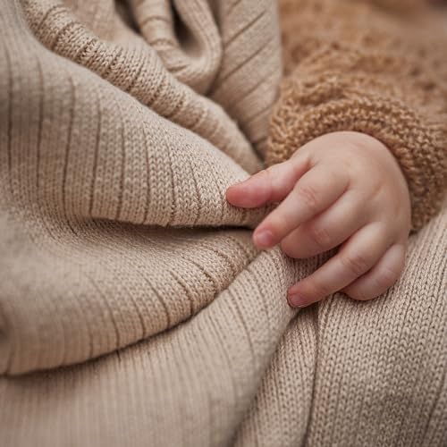 Receiving Blankets, 100% Organic Cotton Knit, Newborn Baby Swaddle | - Image 3