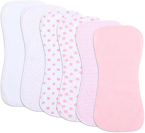 6 Pack Cotton Baby Burp Cloths Extra Absorbent Soft by Gelisite