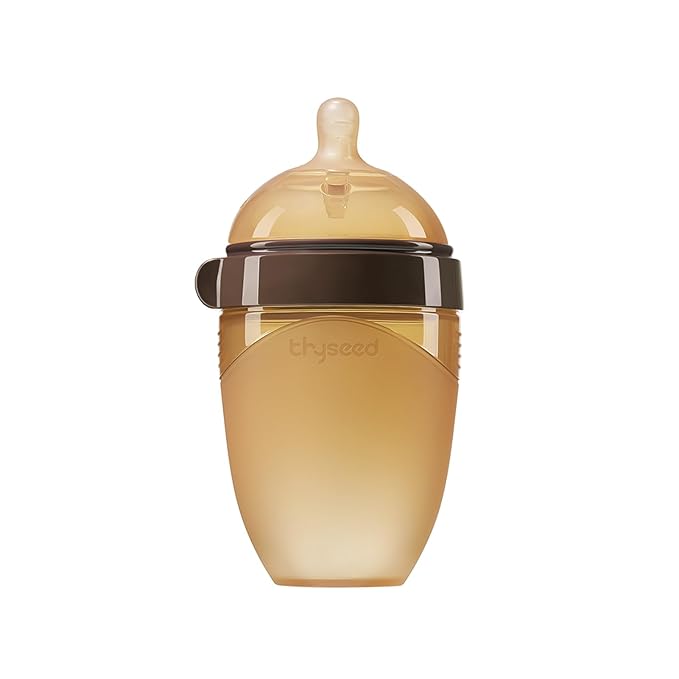 Thyseed Silicone Natural Breast-Like Bottle with Nipple(3-7 Months),8oz，1pack