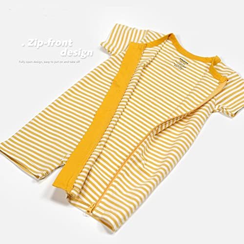 Teach Leanbh Unisex Baby 2 Pack Pajamas Cotton Short Sleeve Zipper Romper - Image 2