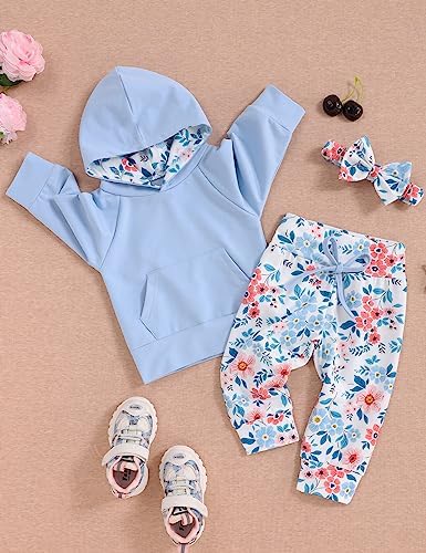 oklady Baby Girl Clothes, Hoodie Tops Floral Pant - Image 2