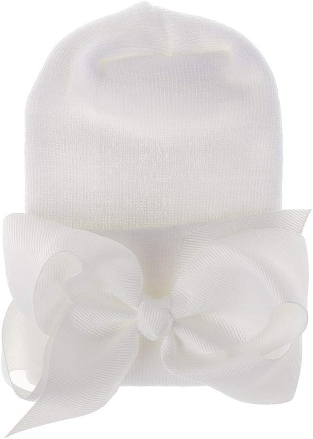 Newborn Baby Hat Infant Caps Baby Boy Girl Toddler Hospital Hats Bow Double - Image 3