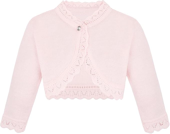 Lilax Little Girls' Knit Long Sleeve Button Closure Bolero Cardigan Shrug by Lilax