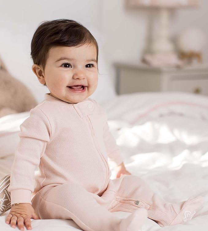 Burt's Bees Baby Girls' Organic Cotton, Sleep and Play Footed Pajamas | Easy - Image 5
