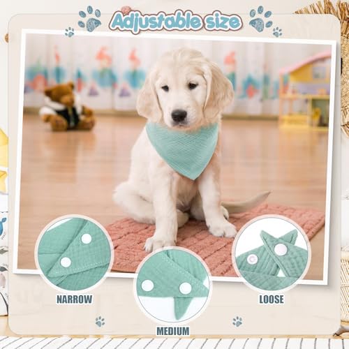 10 Pcs Muslin Cotton Triangle Dog Bandanas Reversible Pet Bibs Scarf Dog Scarves - Image 3