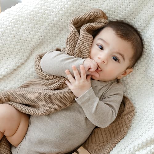 100% Organic Cotton Heritage Knit Textured Baby Blanket - Image 4