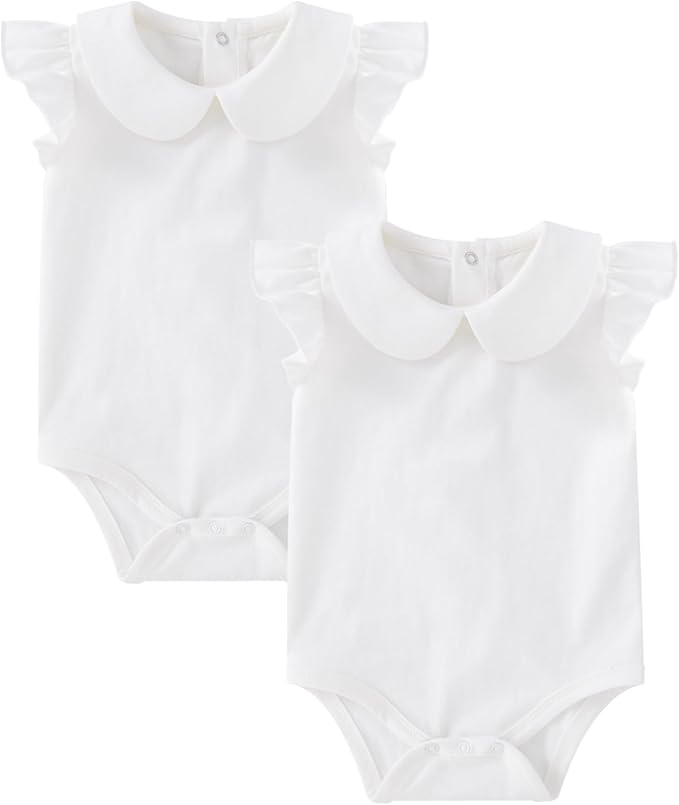 pureborn Baby Romper Bodysuits 2-Pack Unisex Soft Cotton One-Piece Outfit by pureborn