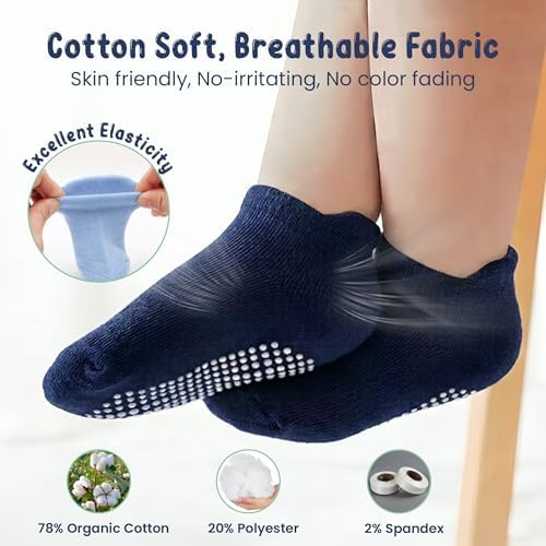 GOTS Organic Cotton Blend Ankle Toddler Socks 6M-12M-2t-3t-4t-5t Baby Gift - Image 4