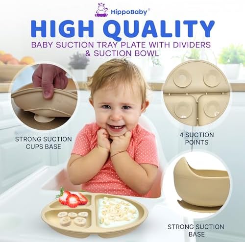 HippoBaby Baby Led Weaning Supplies | 10 Piece Silicone Baby Feeding Set | Baby - Image 4