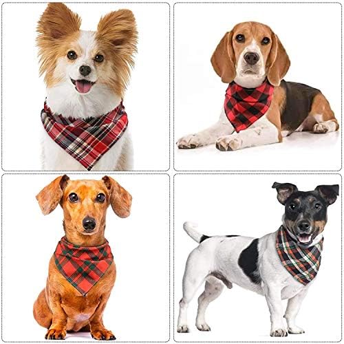 8 Pack Dog Bandanas XL, VIPITH Fall Christmas Dog Bandanas Boy | Classic Plaid - Image 6