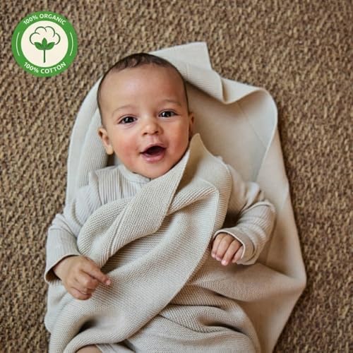 Receiving Blankets, 100% Organic Cotton Knit, Newborn Baby Swaddle | - Image 4
