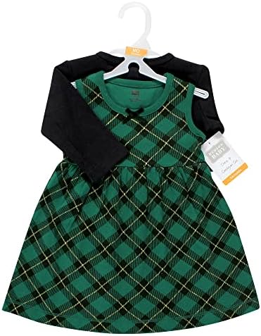 Hudson Baby Infant and Toddler Girls Cotton Dress and Cardigan Set - Image 2