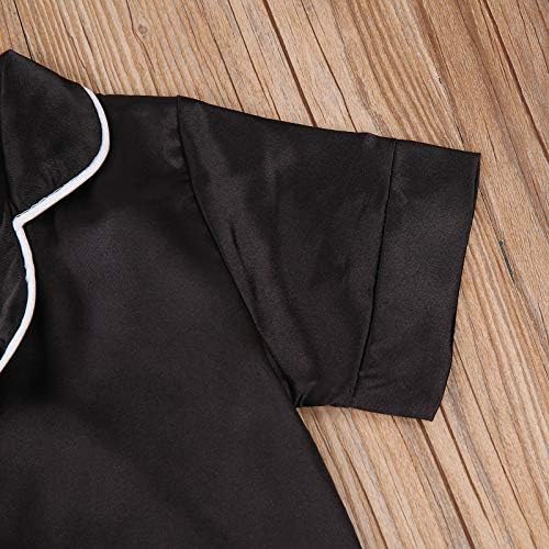 Kids Baby Girl Boy Satin Pajamas Set Button Down Sleep Shirt Top+Long Pants - Image 6