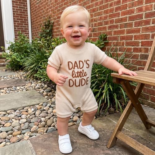 allshope Newborn Baby Boy Summer Outfit Romper Letter Embroidery Short Sleeve - Image 4