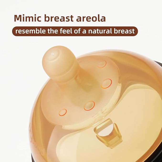 Thyseed PPSU Natural Breast-Like Bottle with Nipple(7-10 Months),10oz，1pack