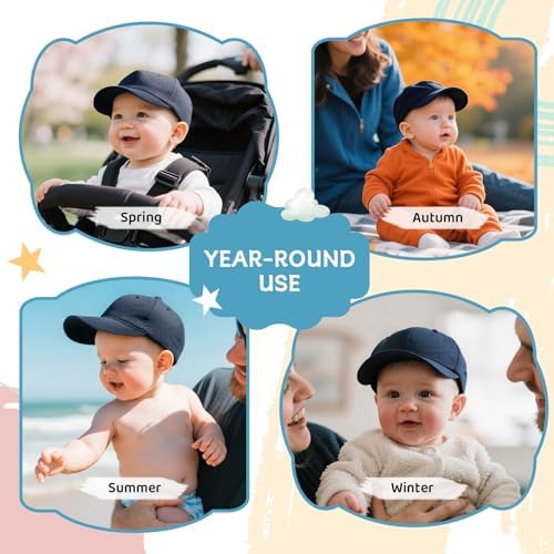 Durio Baby Baseball Cap UPF 50+ Infant Sun Hat Elastic Back 0-12 Months - Image 5