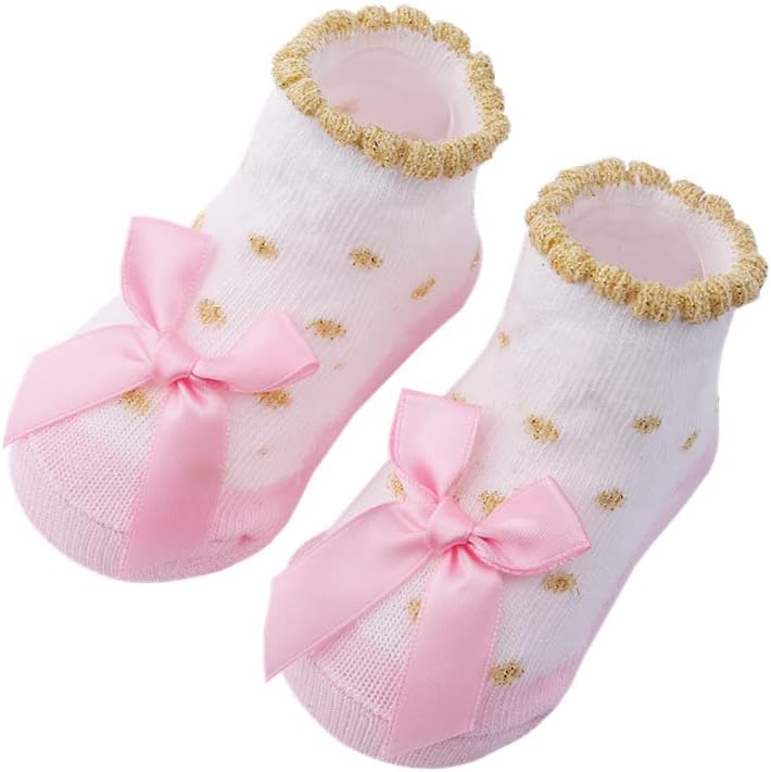 Newborn Baby-girls Socks and Bow Infant Toddler Ankle Socks - Image 3