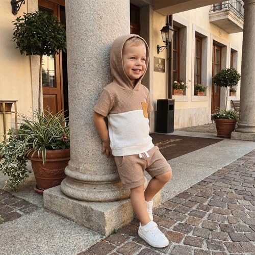 Toddler Baby Boy Hooded Dinosaur Summer Outfit Funny T-Shirt Shorts Set - Image 4