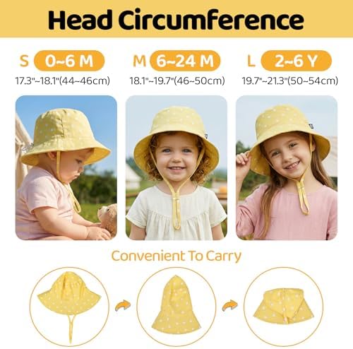 Toddler Bucket Hats UPF 50+ Baby Sun Hat Adjustable Kids Sun Protection Summer - Image 6