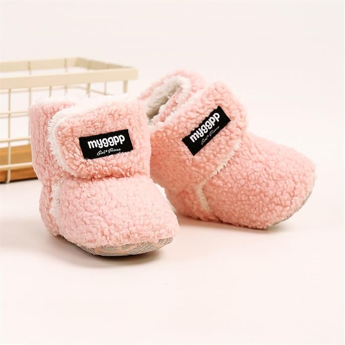 Ohwawadi Infant Baby Boots Boys Girls Cozy Fleece Slippers Snow Boots Winter - Image 8