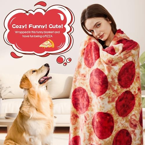 SeaRoomy 71 in Pizza Blanket, Novelty Funny Food Throw Blanket - Image 4