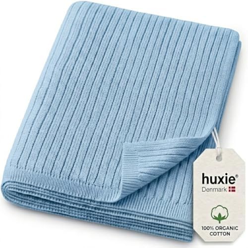Receiving Blankets, 100% Organic Cotton Knit, Newborn Baby Swaddle | by huxie
